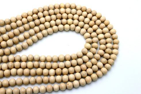 Beige Wood Beads, 8mm, Round